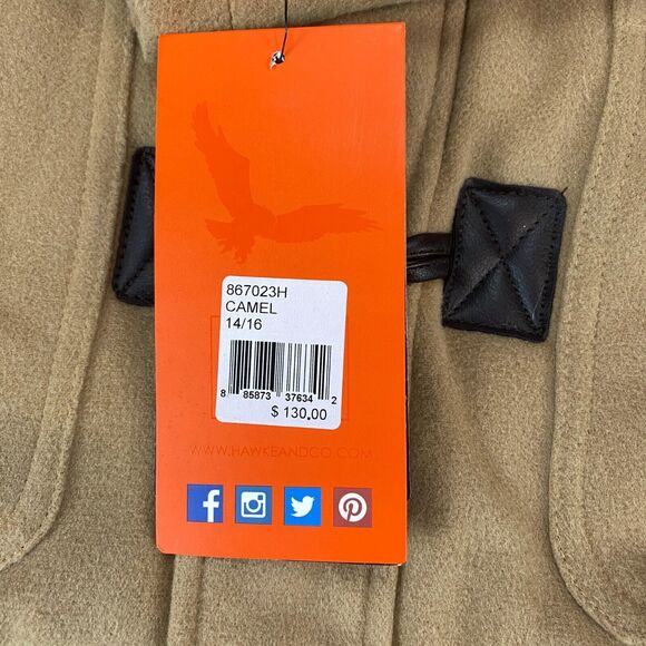 Hawke & Co Jacket Girl's 14/16 Camel Heat Insulated Hooded MSRP $130 - Picture 2 of 16